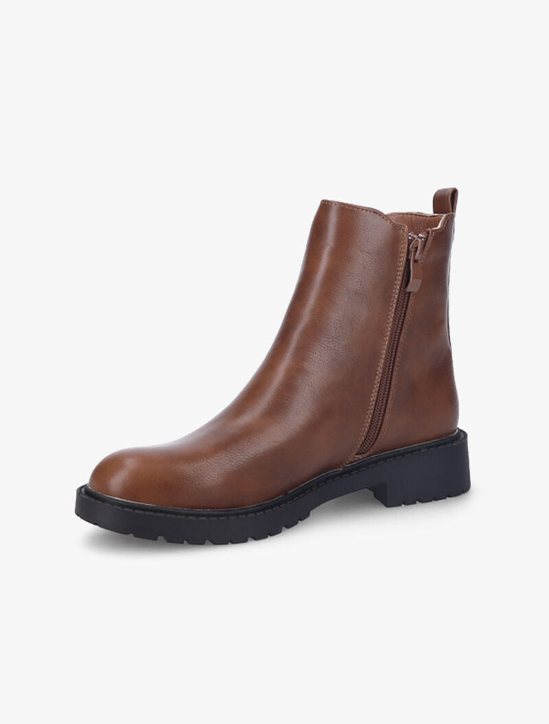 Boots unies à semelles crantées - Camel - 4