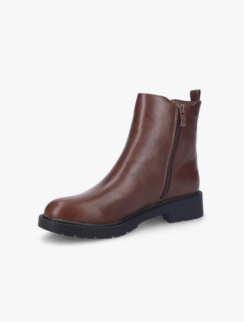 Boots unies à semelles crantées - Marron - 4