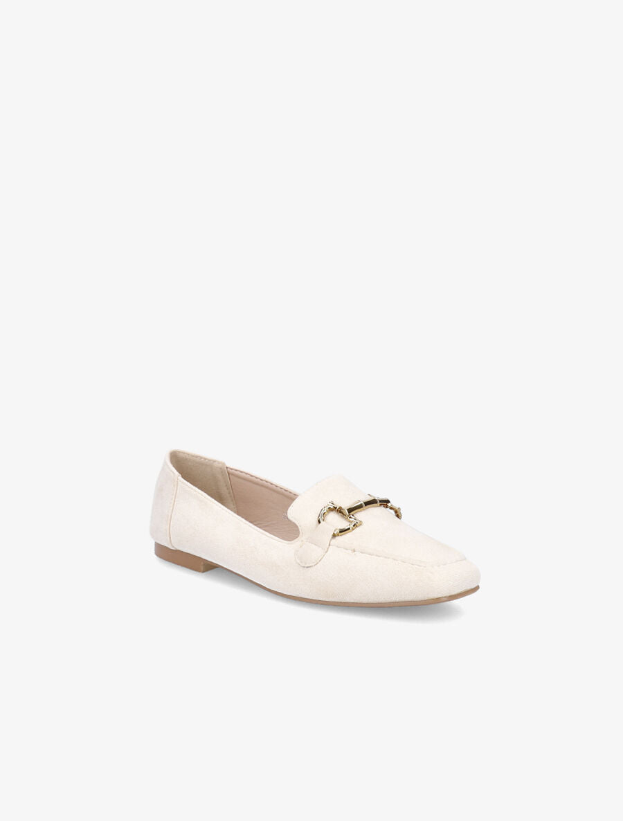 Mocassins à boucle en suédine - Beige - 2
