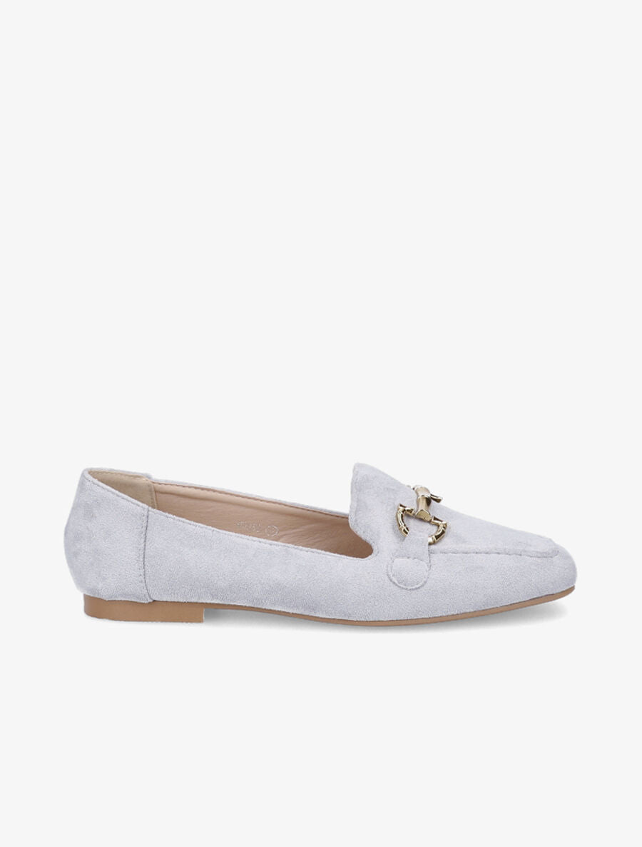 Mocassins à boucle en suédine - Bleu clair - 1