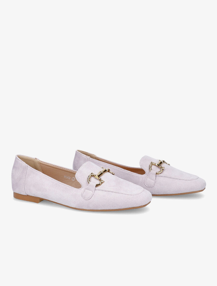 Mocassins à boucle en suédine - Lilas - 4