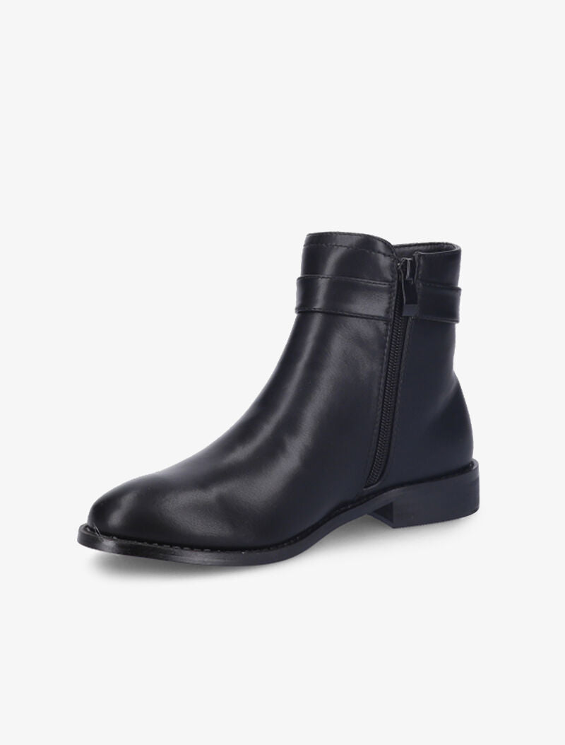 Bottines à chaîne décorative dorée - Noir - 4