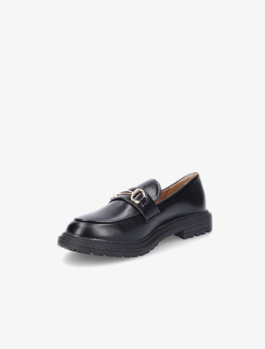 Mocassins en simili et boucle - Noir - 3
