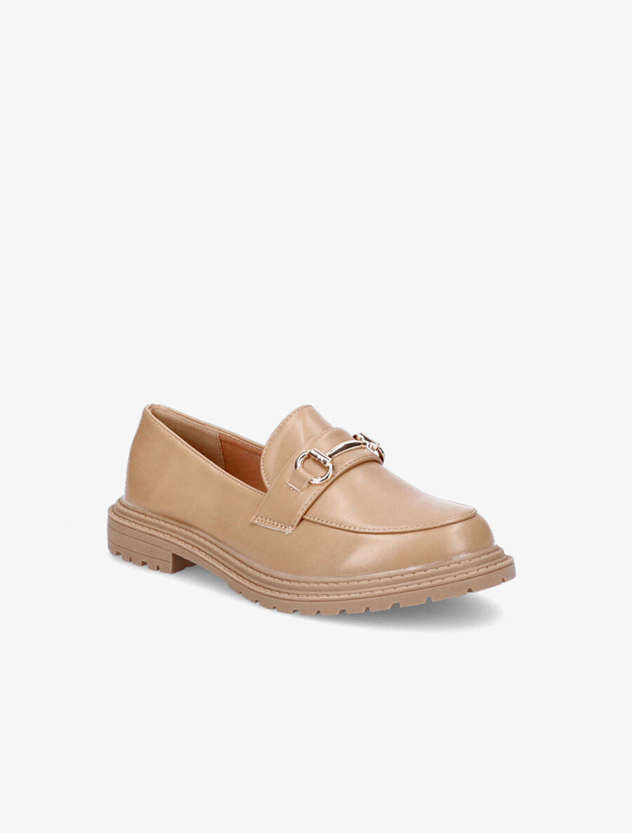 Mocassins en simili et boucle - Taupe - 2