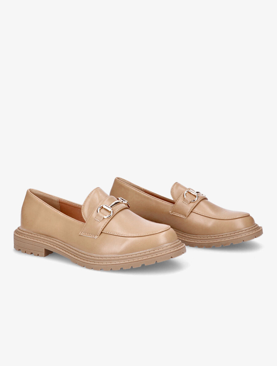 Mocassins en simili et boucle - Taupe - 4