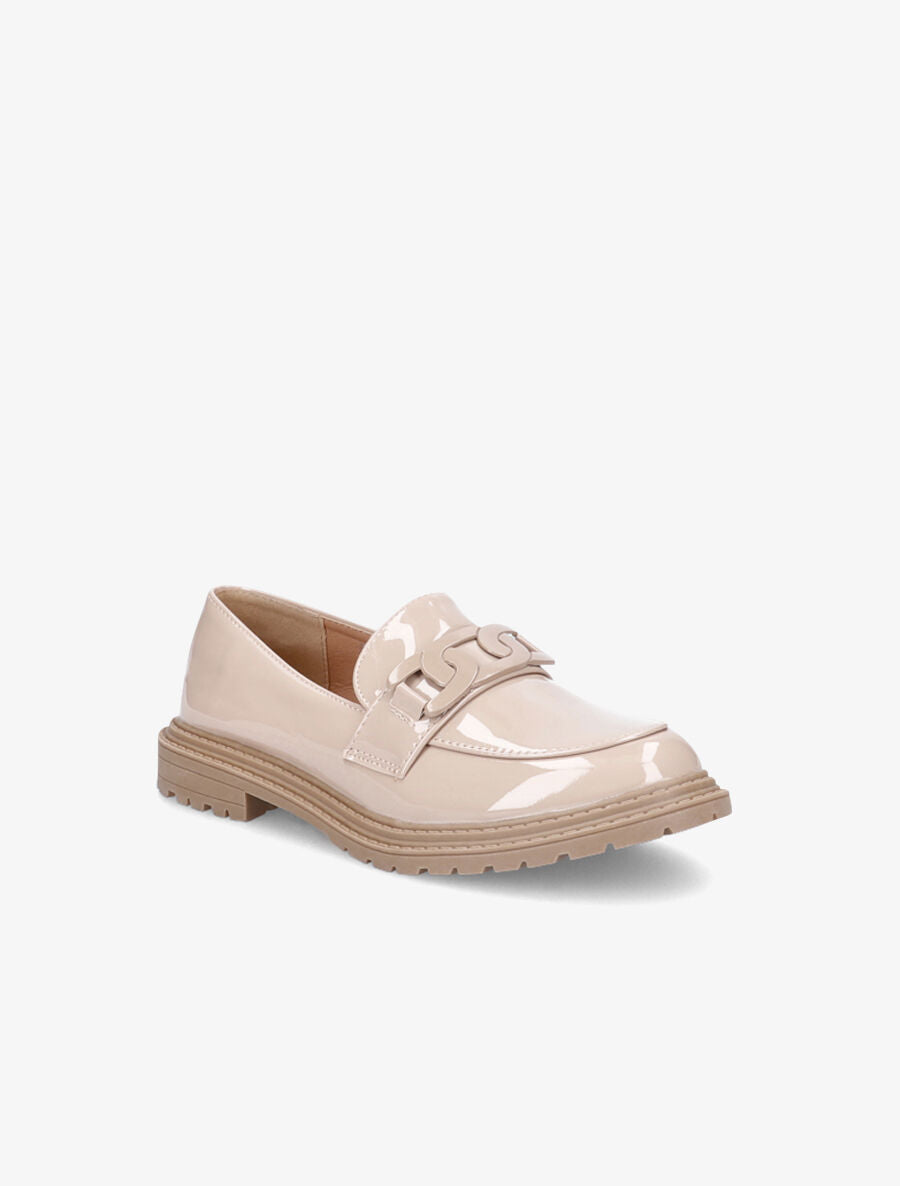 Mocassins vernis et boucle - Beige - 2