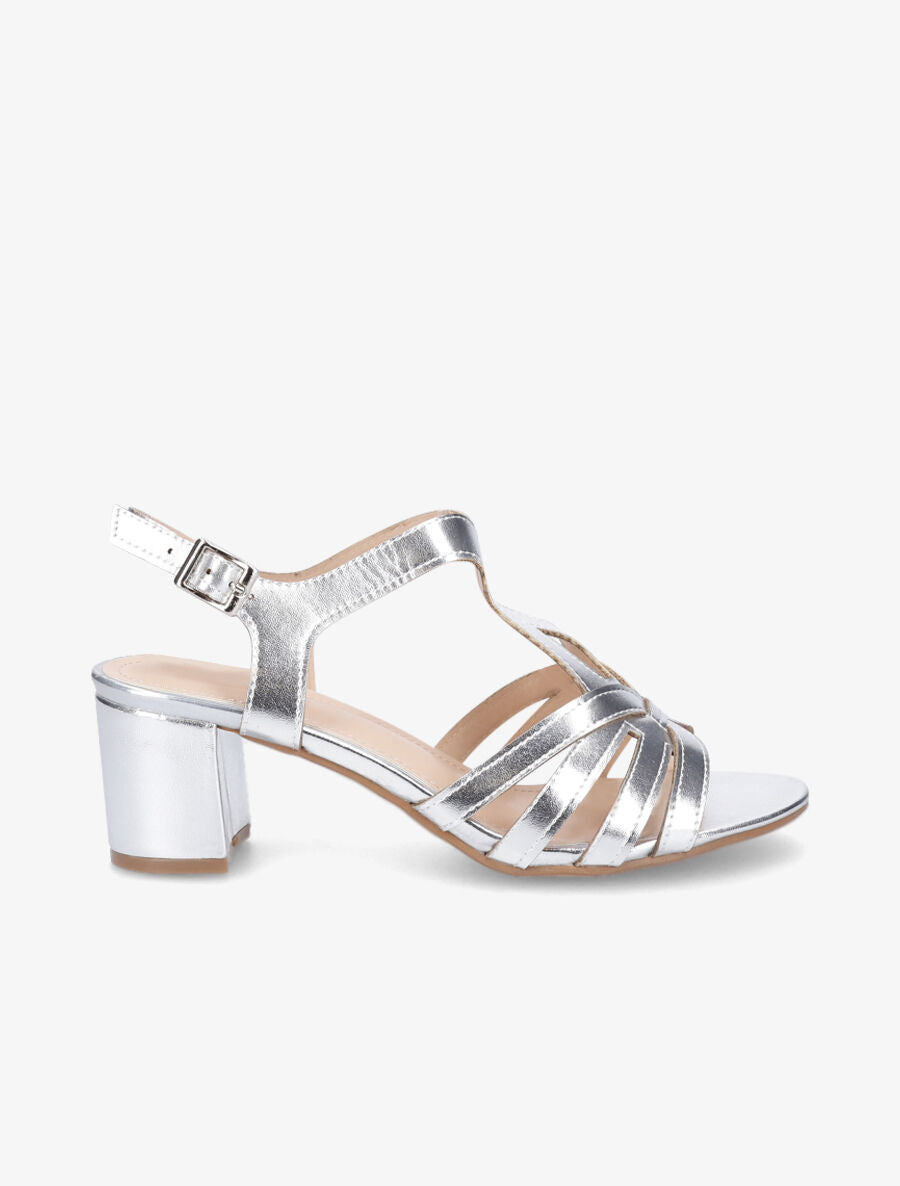Sandales en simili à brides fantaisies - Argent - 1