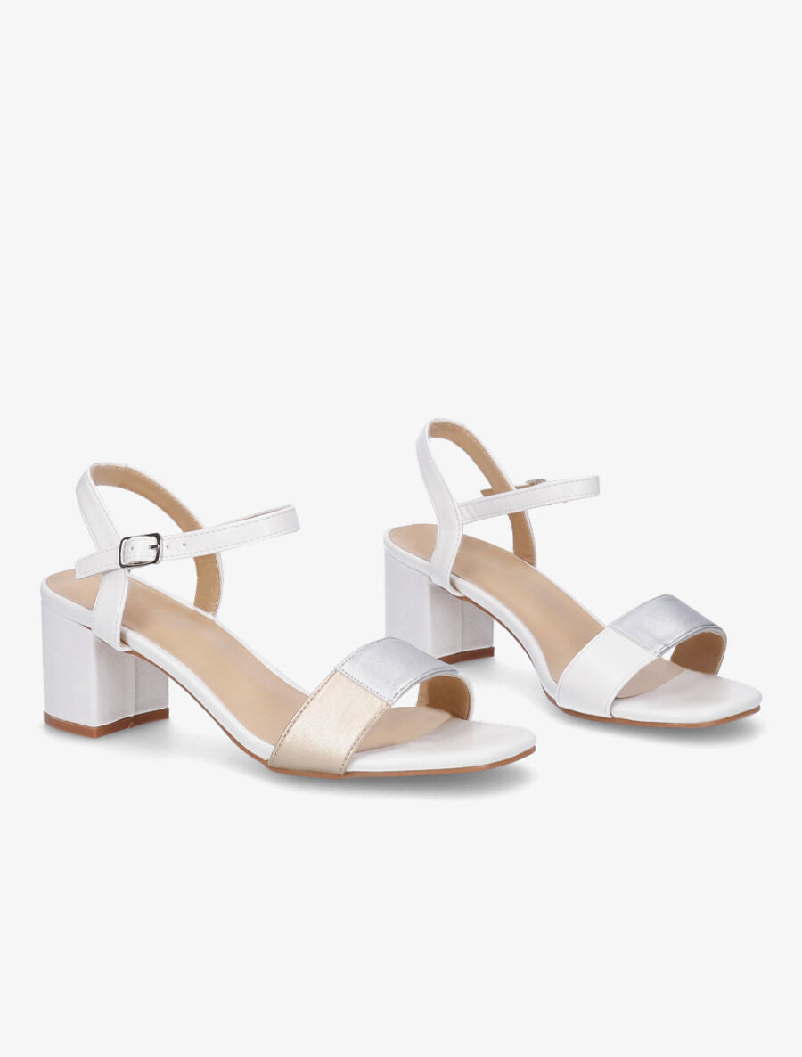 Sandales à bride fantaisie en simili - Blanc - 4