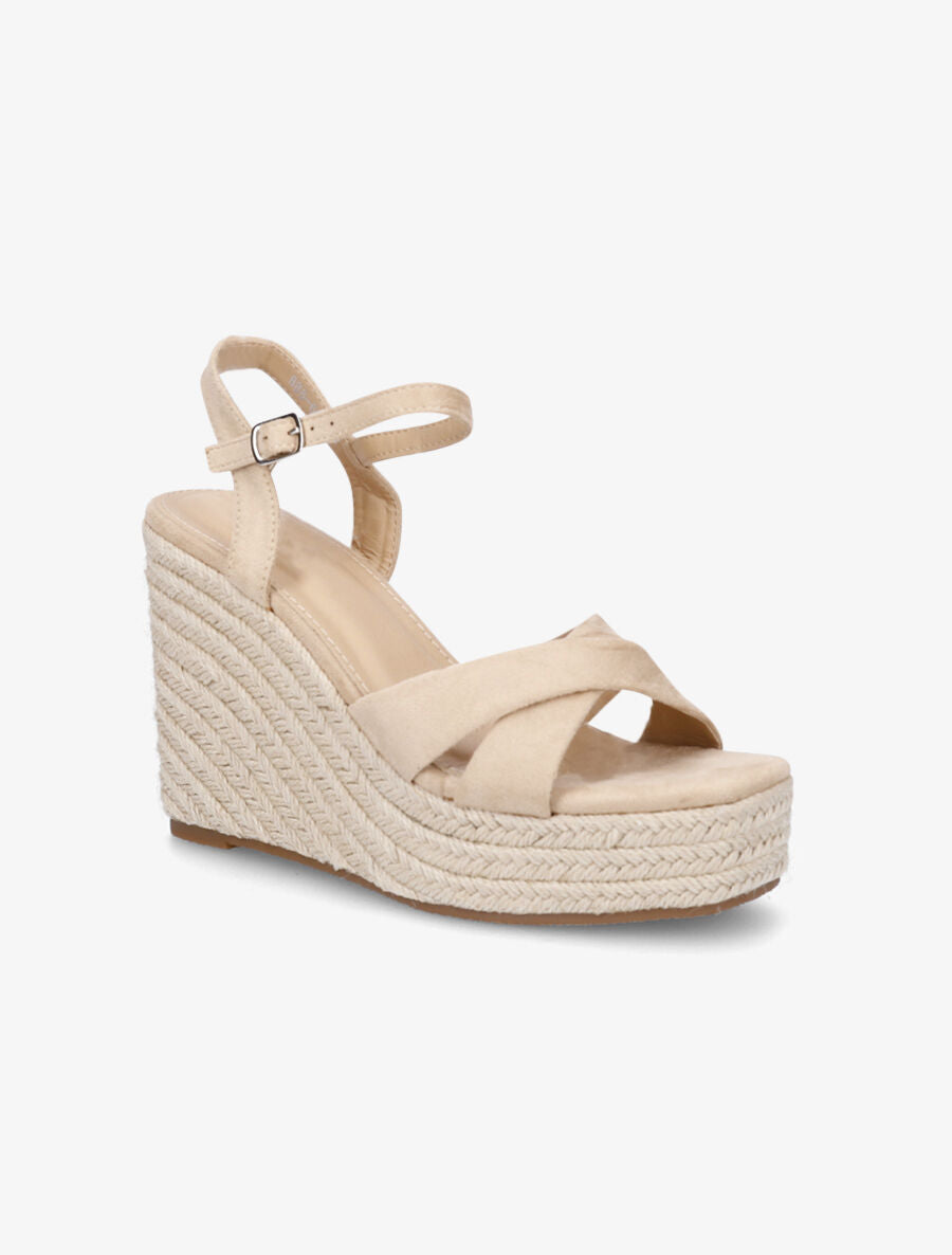 Sandales compensées à plateforme - Beige - 2