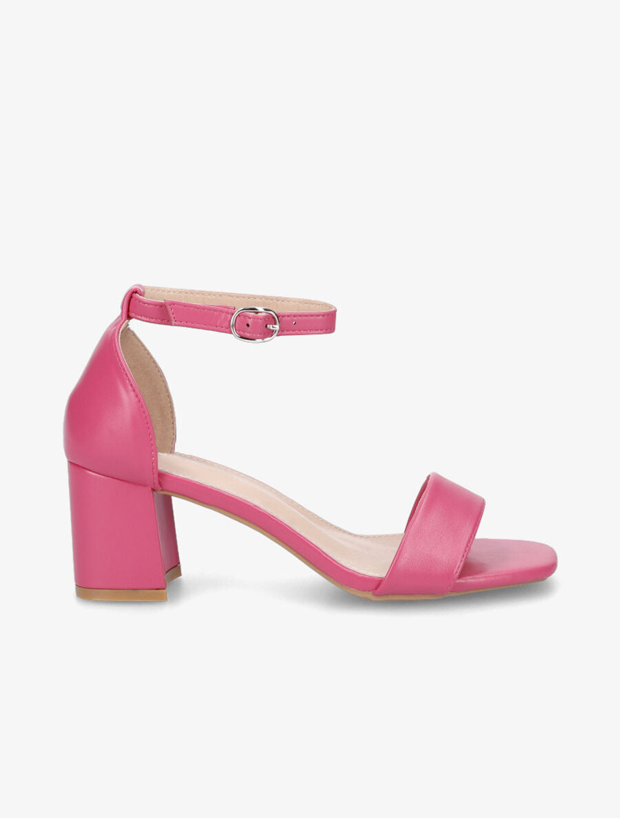 Sandales en simili à talon - Fuschia - 1