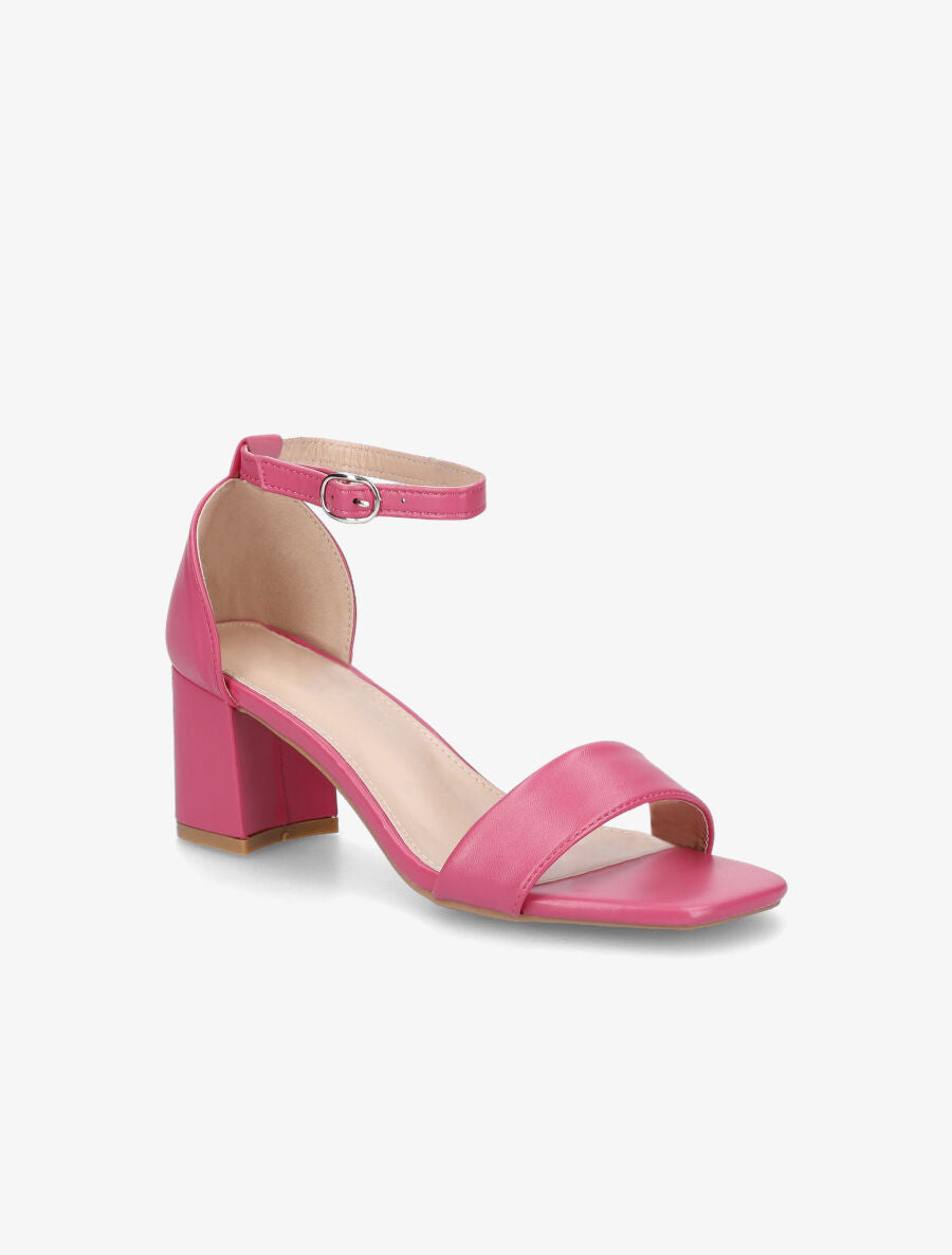 Sandales en simili à talon - Fuschia - 2