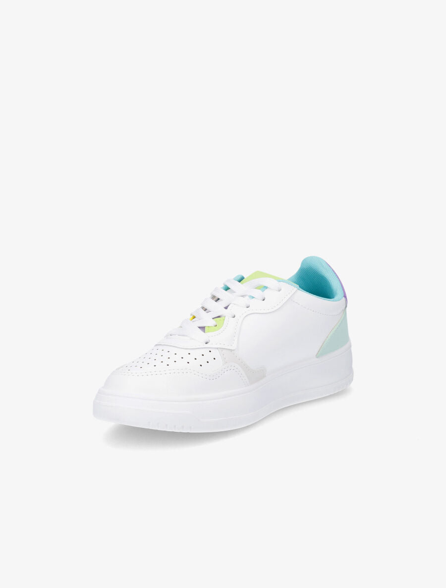 Sneakers en simili à bouts rond perforés - Violet - 3
