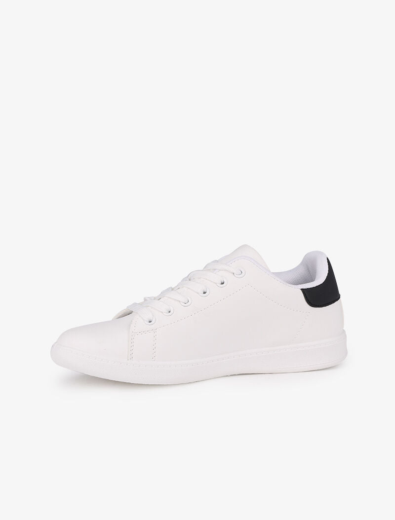 Sneakers à contrefort contrastant - Blanc/noir - 3