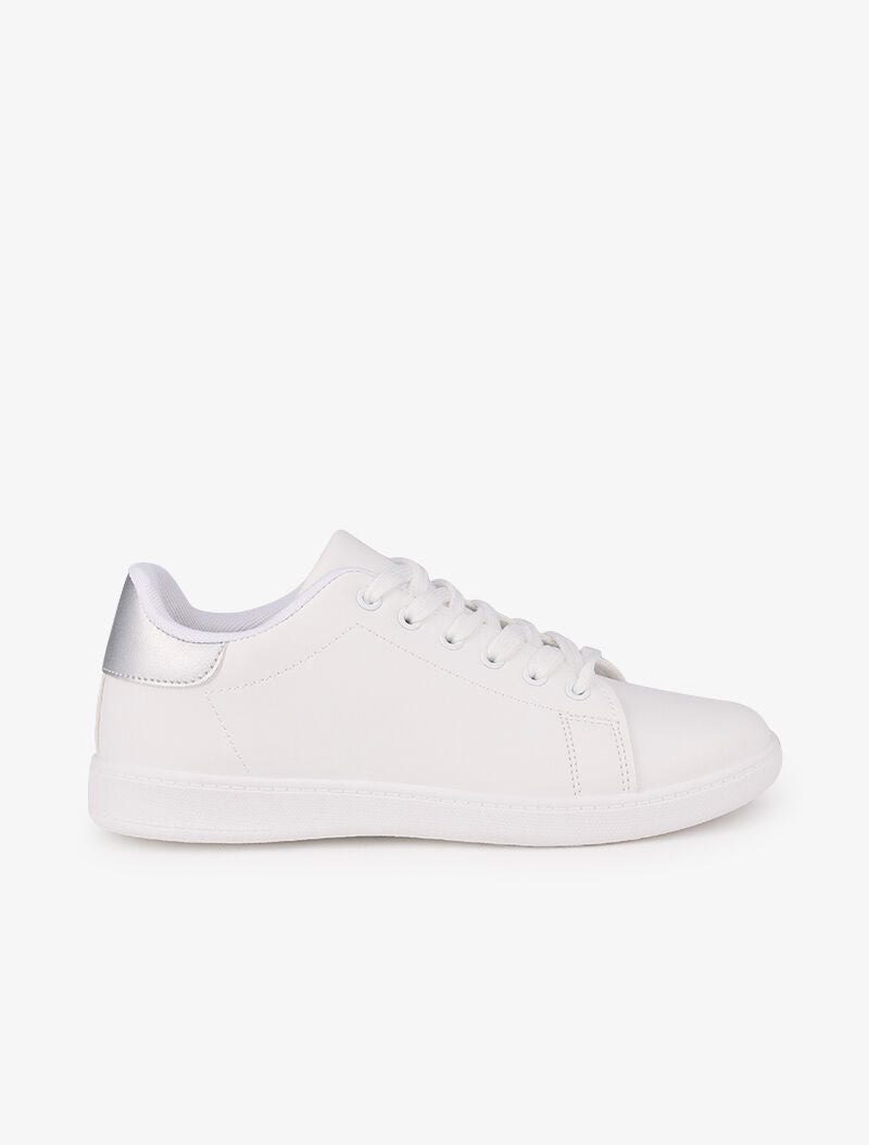 Sneakers à contrefort contrastant - Argent - 1