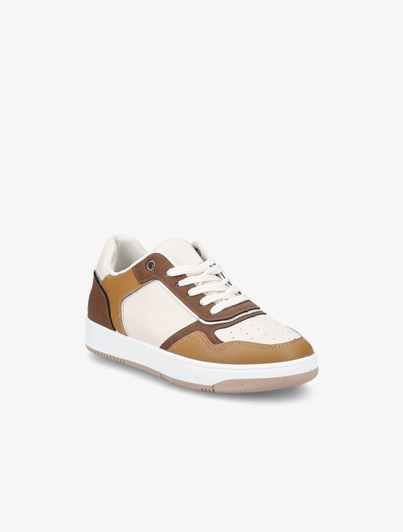 Sneakers à détails dorés - Camel - 3