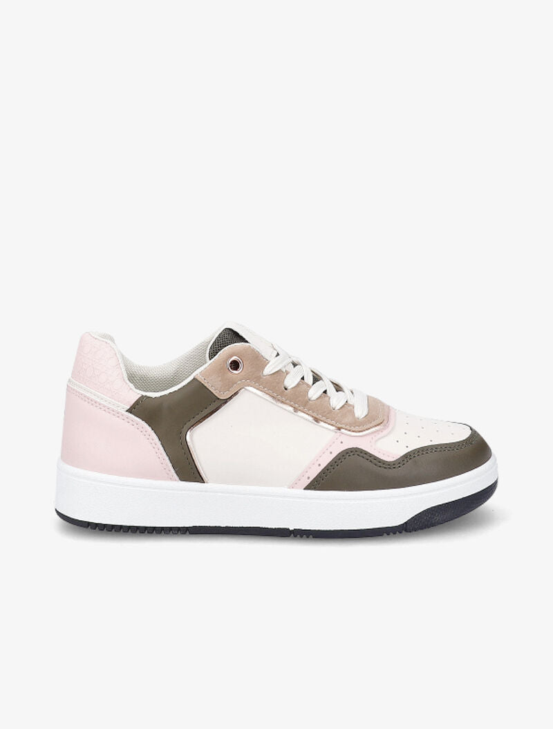 Sneakers à détails dorés - Rose/kaki - 2