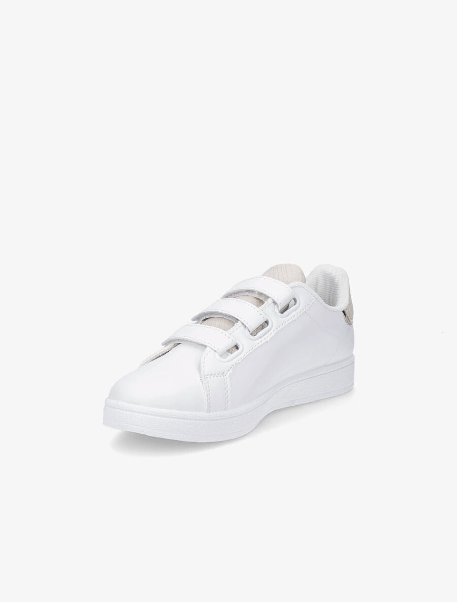 Baskets à scratch et bandes python - Blanc/beige - 3