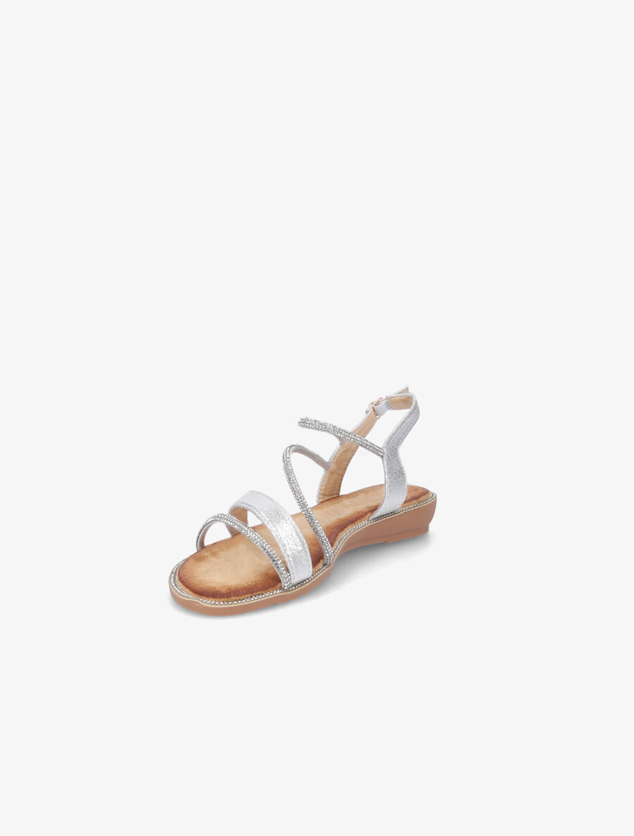 Nu-pieds en simili à strass - Argent - 3