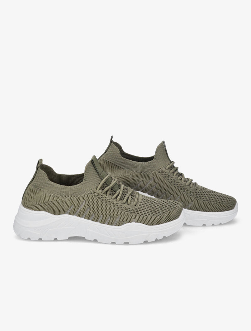 Sneakers en mesh - Kaki - 1