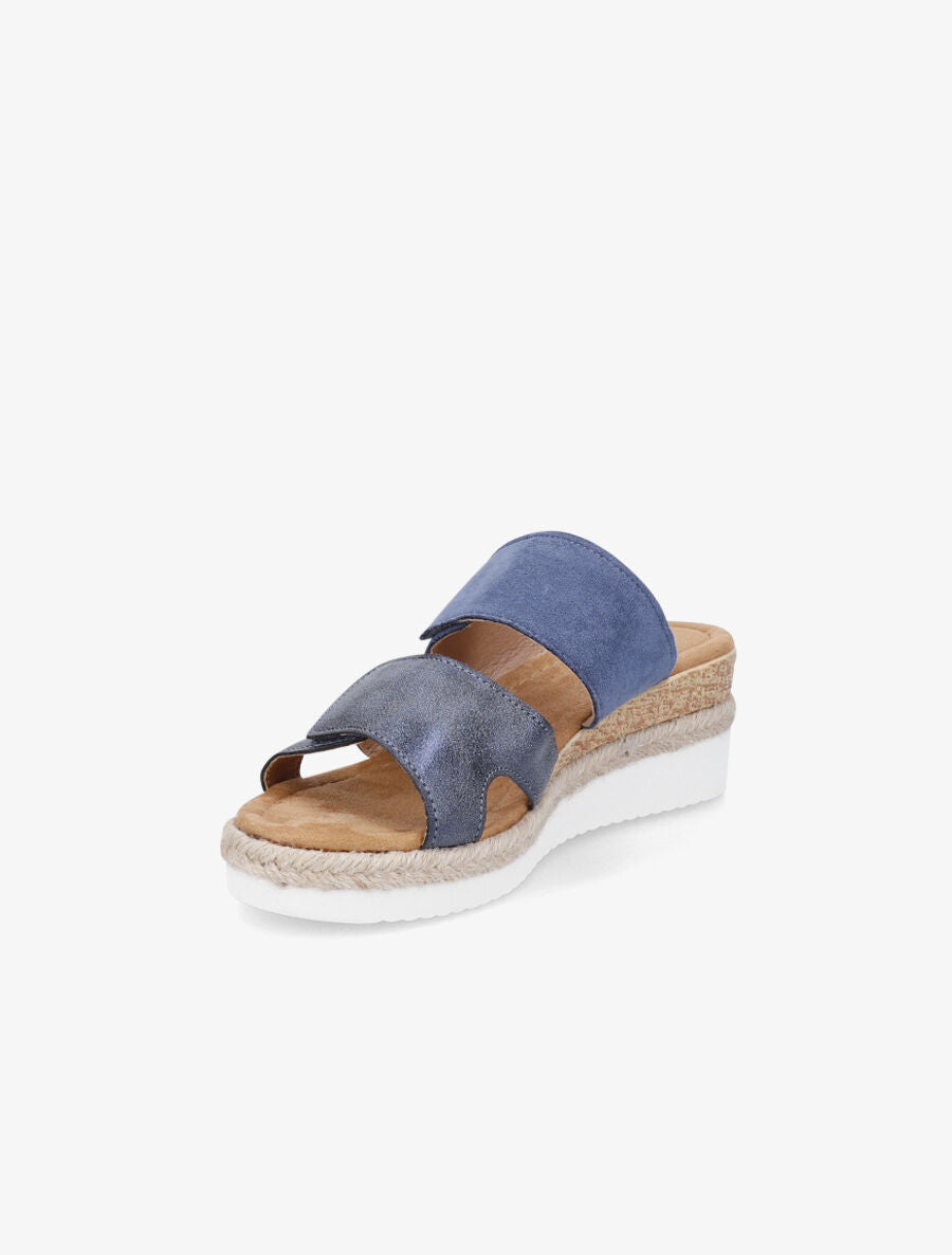 Mules compensées à scratch - Bleu - 3