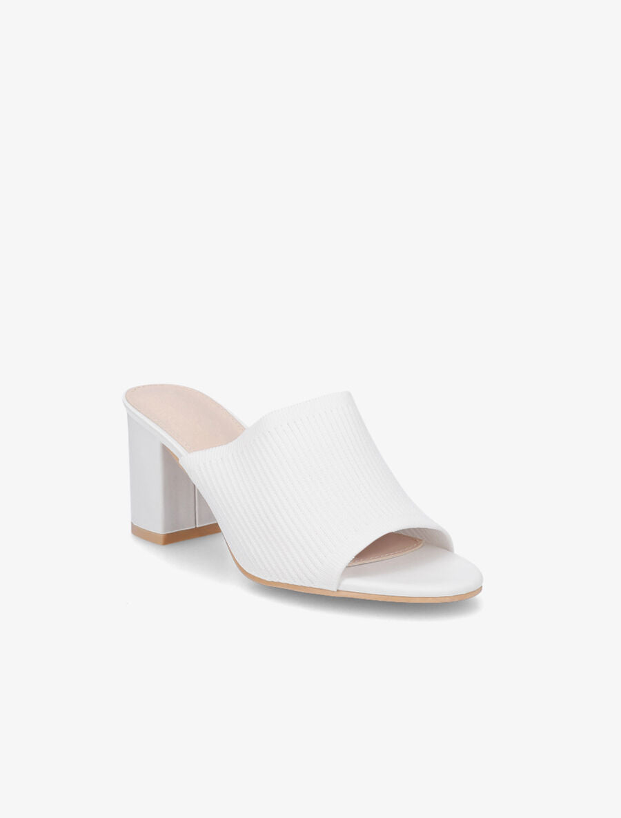 Mules basiques en tissu - Blanc - 2