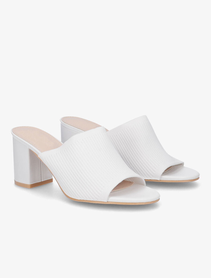 Mules basiques en tissu - Blanc - 4