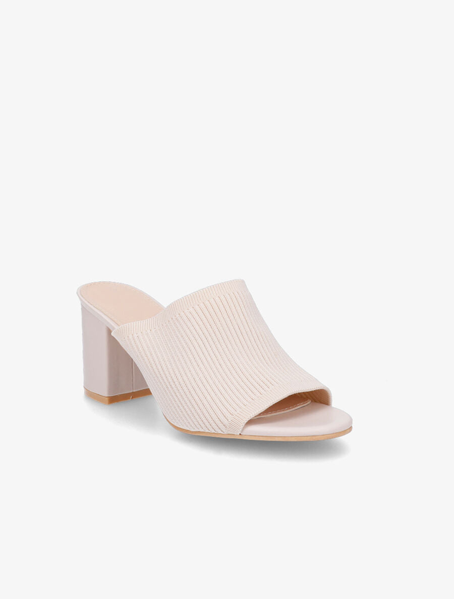 Mules basiques en tissu - Beige - 2