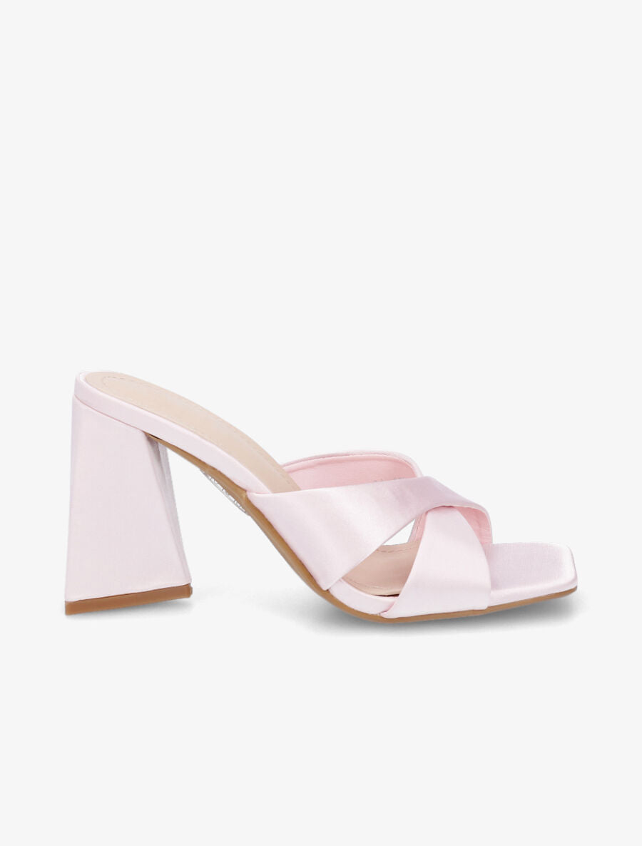 Mules à talon triangulaire - Rose - 1