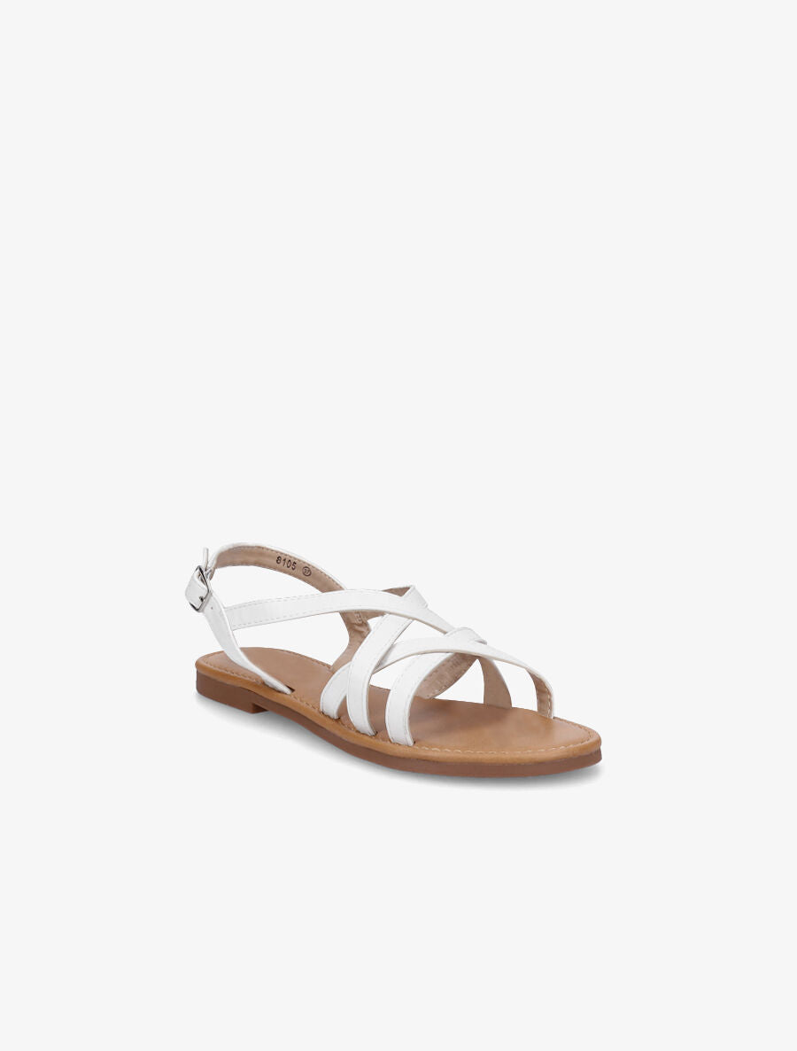 Nu-pieds brides entrelacées - Blanc - 2