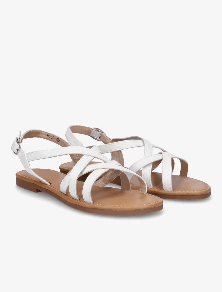 Nu-pieds brides entrelacées - Blanc - 4