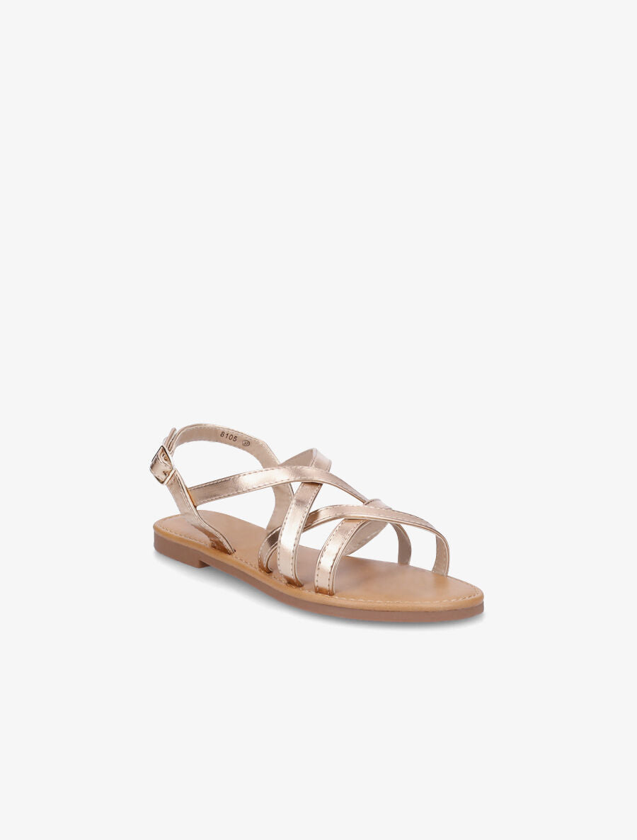 Nu-pieds brides entrelacées - Rose gold - 2