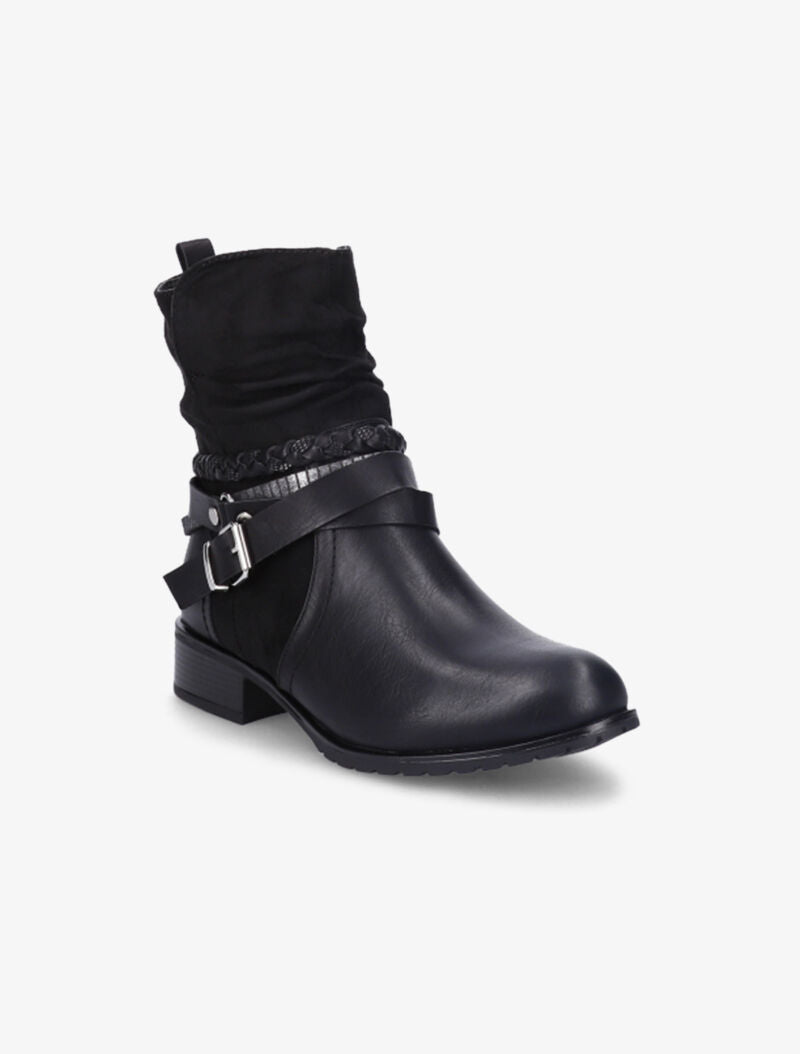 Bottines à brides stylisées - Noir - 3