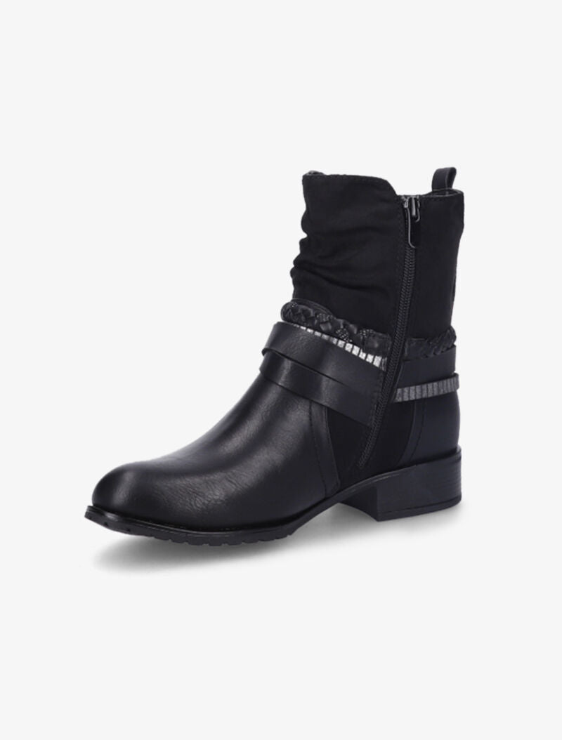 Bottines à brides stylisées - Noir - 4