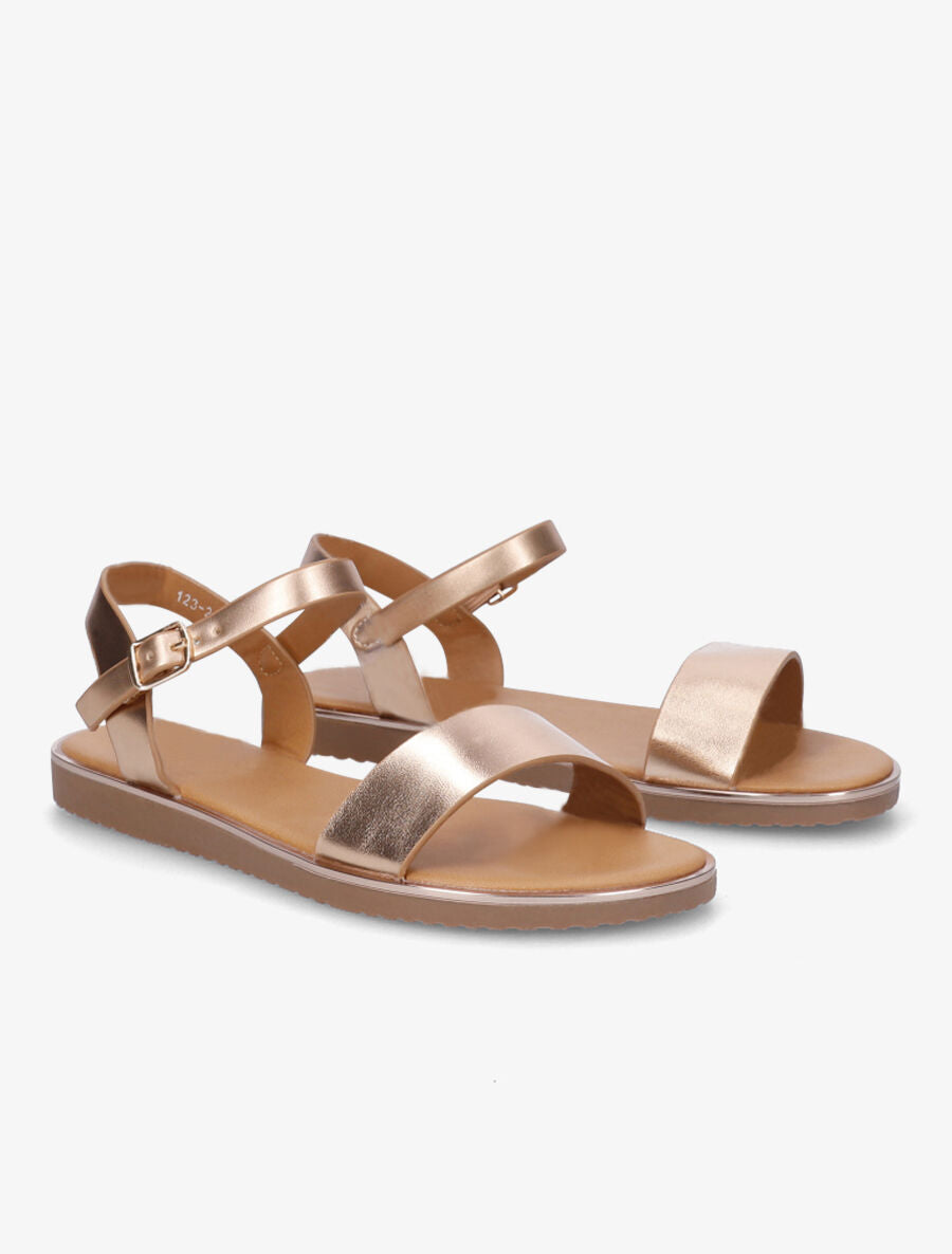 Nu-pieds basiques en simili - Rose gold - 4