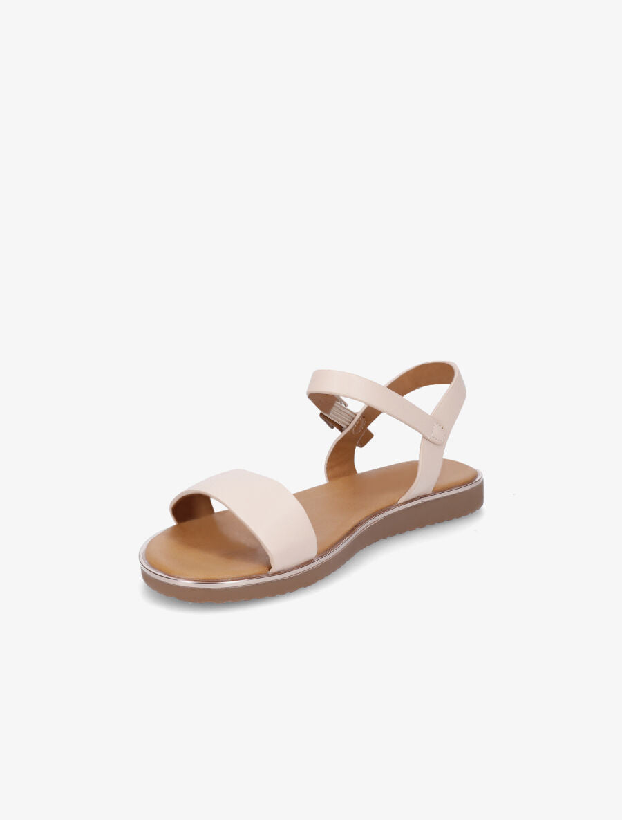Nu-pieds basiques en simili - Beige - 3