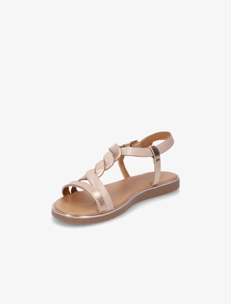 Nu-pieds en simili torsadé - Rose gold - 3