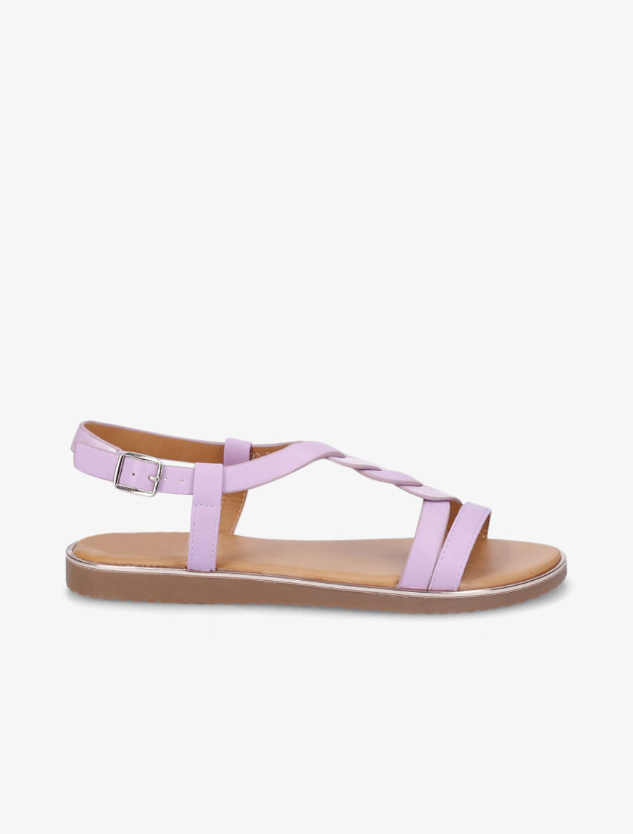 Nu-pieds en simili torsadé - Lilas - 1