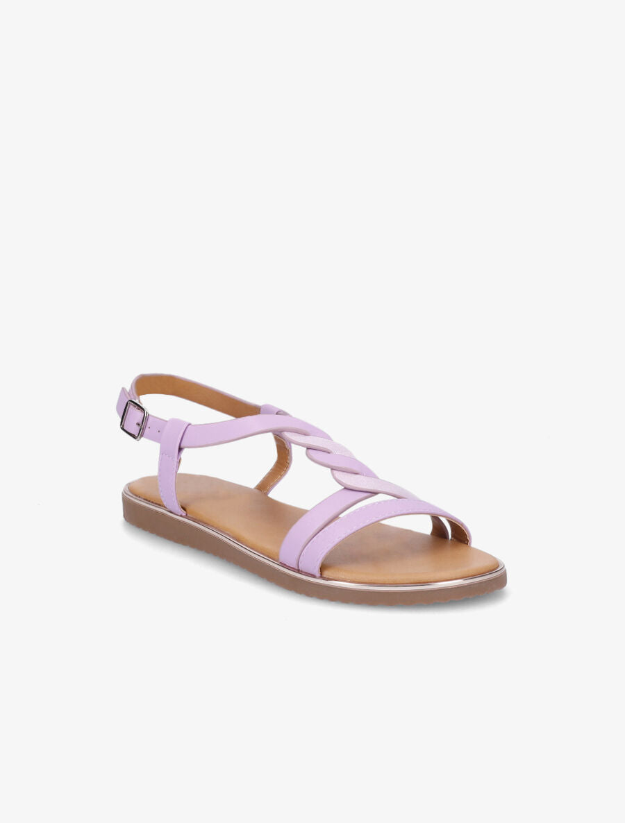 Nu-pieds en simili torsadé - Lilas - 2