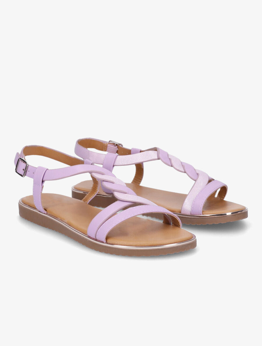 Nu-pieds en simili torsadé - Lilas - 4