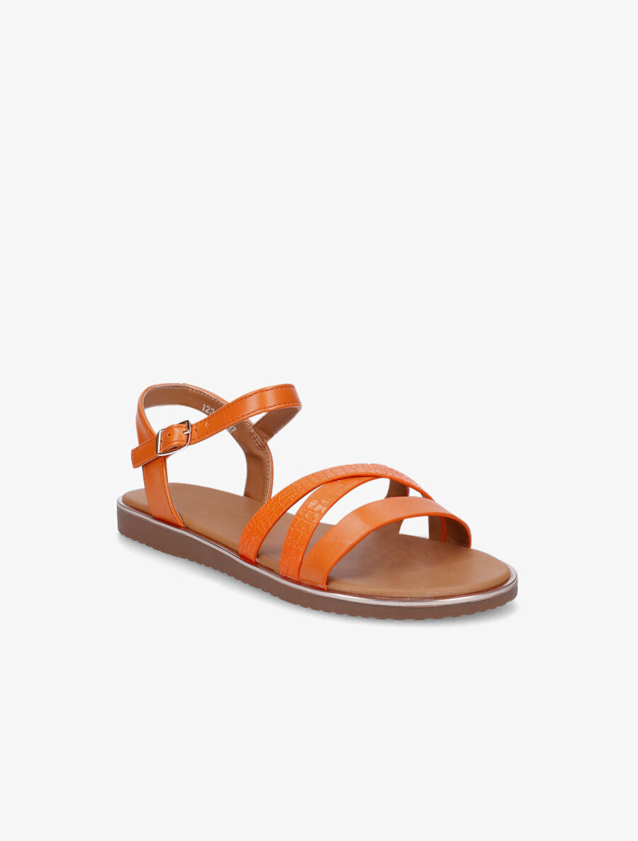 Nu-pieds croco irisés - Orange - 2