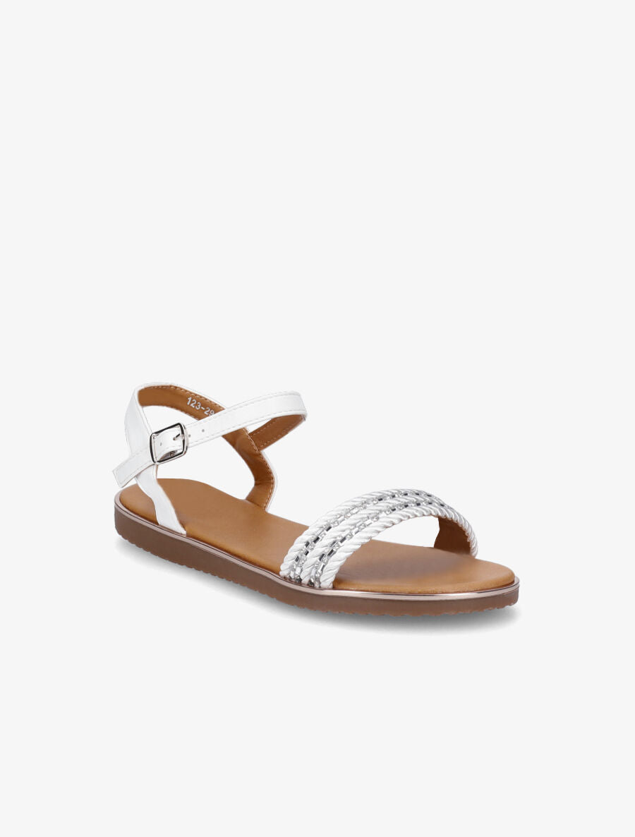 Nu-pieds à bride à strass - Blanc - 2