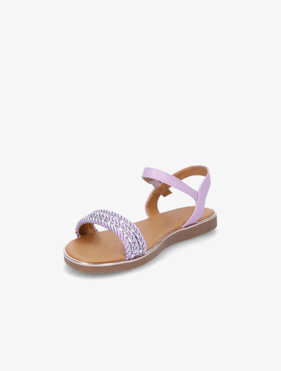 Nu-pieds à bride à strass - Lilas - 3