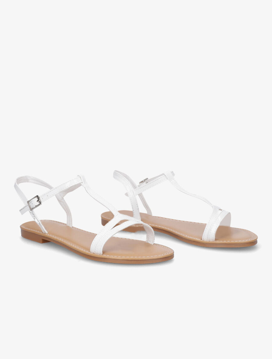 Nu-pieds à bride en T python - Blanc - 5