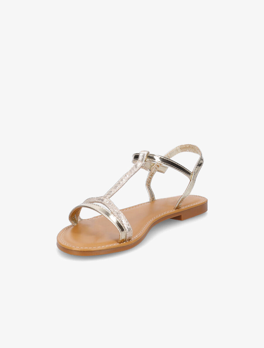 Nu-pieds à bride en T - Or - 4