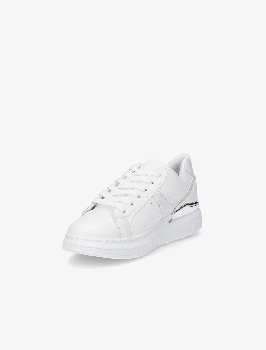 Sneakers à bandes irisées et semelle à détail métallique - Blanc - 3
