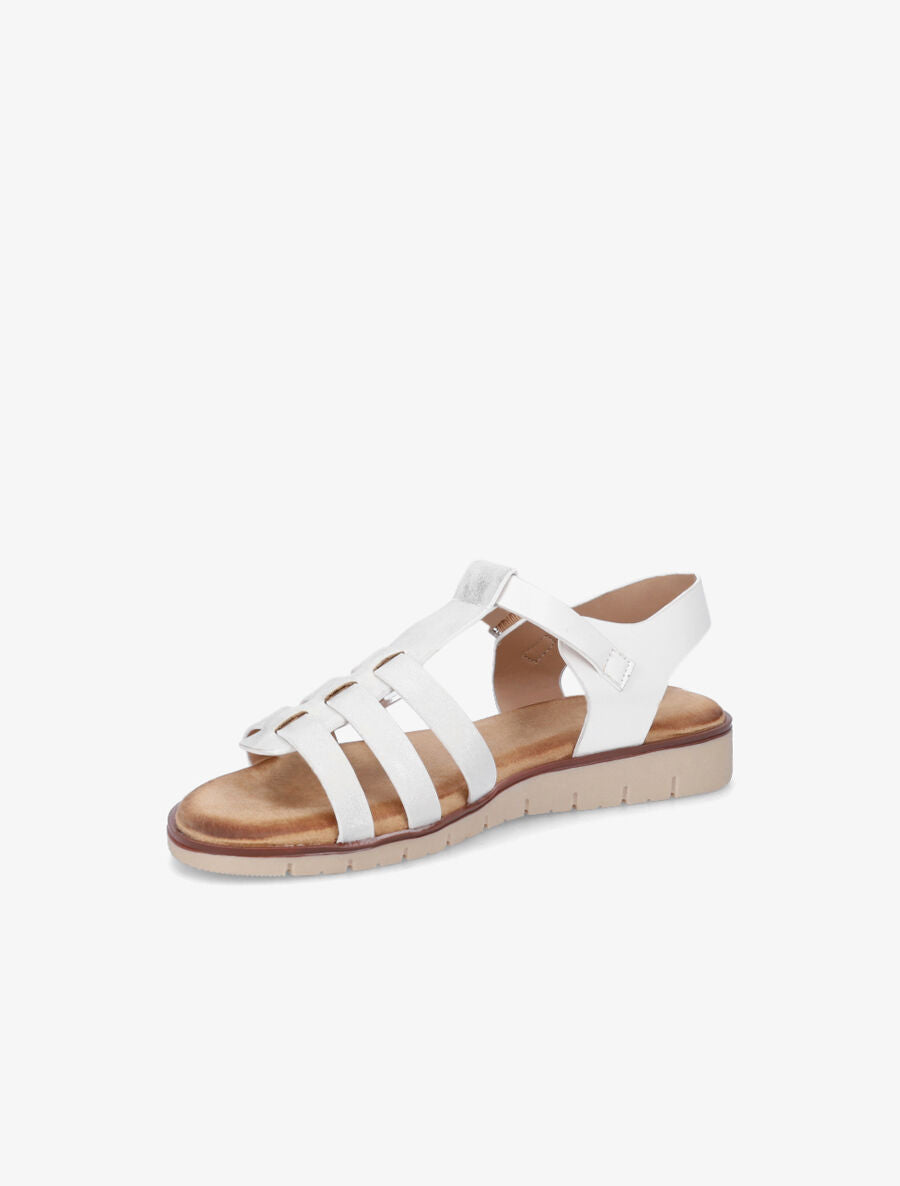 Nu-pieds style spartiates en simili - Blanc - 3