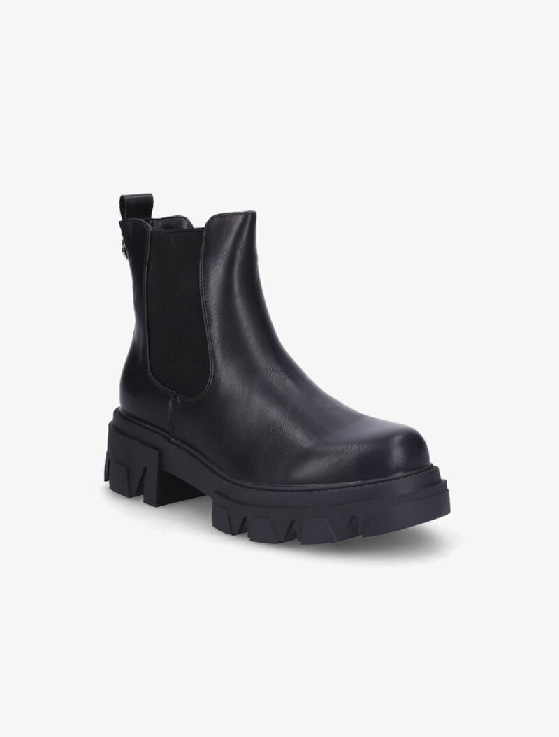Chelsea boots à bout rond et anneau métallique - Noir - 3