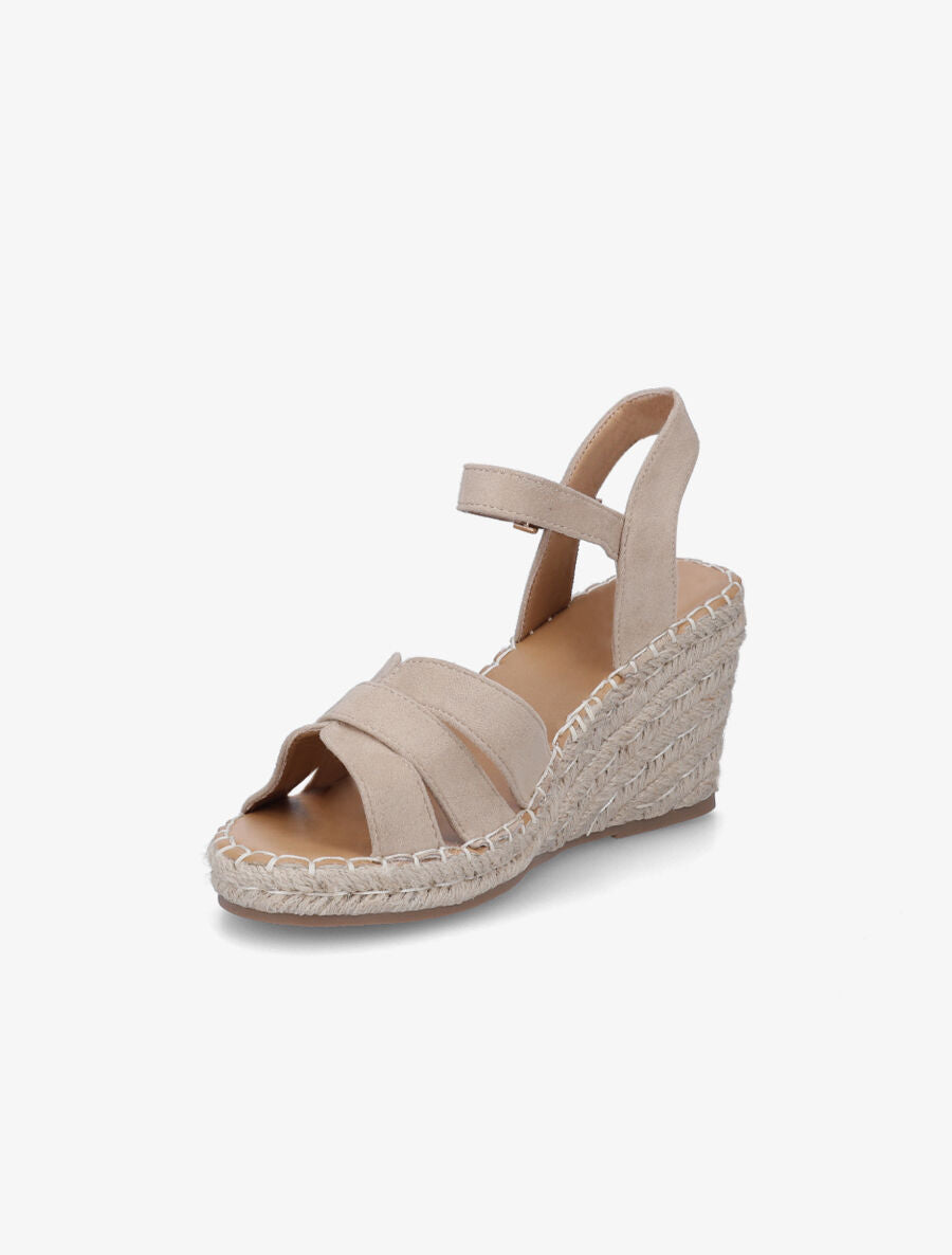 Sandales compensées à triple brides - Beige foncé - 3