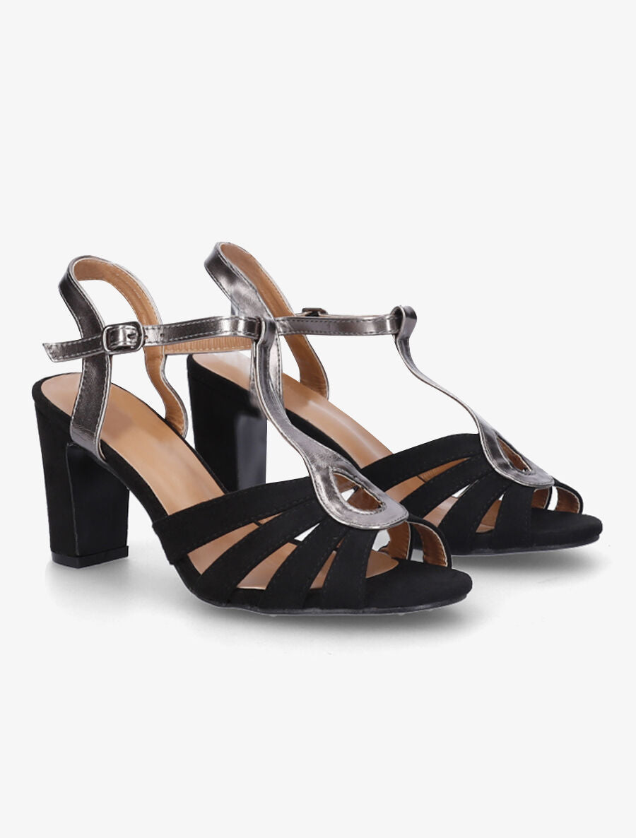 Sandales bi-matière - Noir - 4