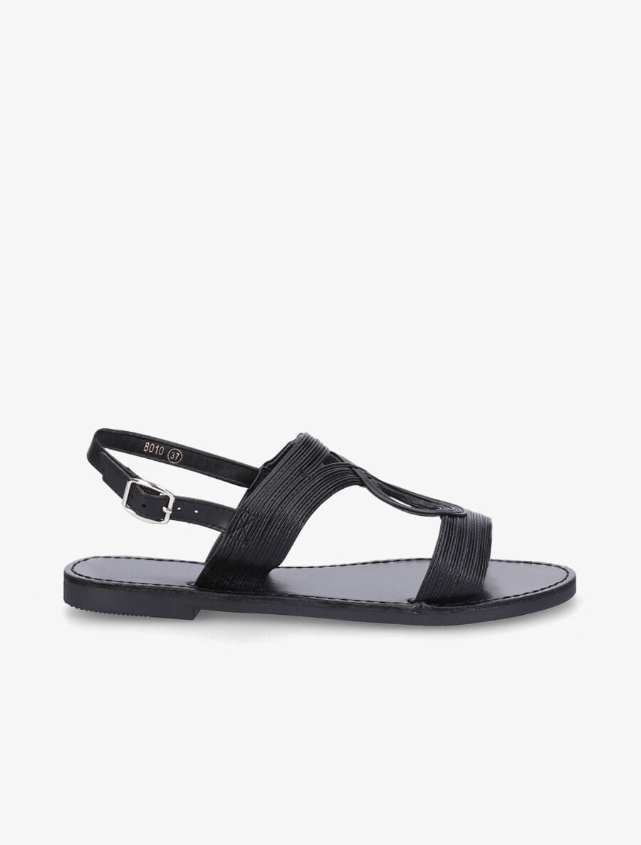 Nu-pieds fantaisies en simili - Noir - 1